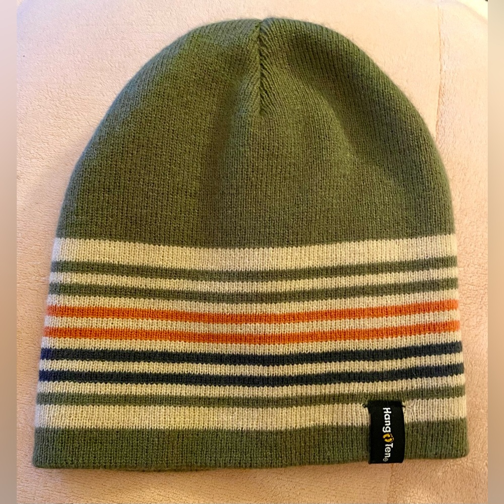 💰5/$25 Hang Ten Surf Brand Striped Beanie